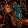 Dark Style Hair Bows for Festivals Halloween Bow Clip Women Girls, Spider Web Barrettes Cute Girls Clips, Large Bowknot Accessories Cosplay