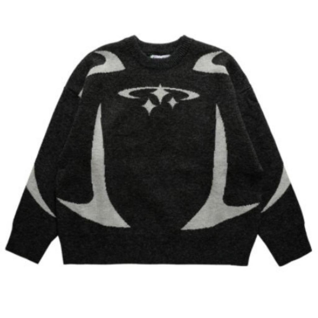 DRIPX Maglione Pullover Retro Autunno Inverno Moda Manica Lunga Fantasia Stelle Maglione Y2K Casual Maglione Lavorato a Maglia Harajuku Unisex