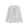 Puma Mmq Service Line Long-Sleeve Tee With Ladder Print Unisex Tops Gray 620840-04