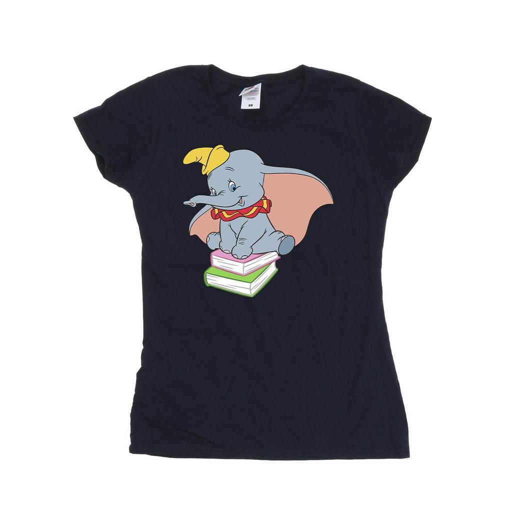 Disney Womens/Ladies Dumbo Sitting On Books Cotton T-Shirt