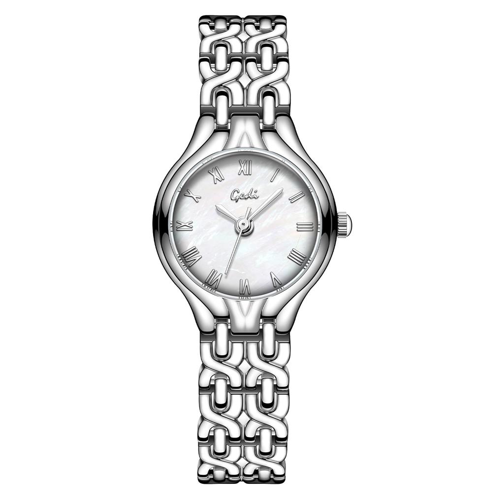 Niche Licht Luxe Zilveren Armbandhorloge Dames Romeins Digitaal Kwarts Horloge, Eenvoudig En High-End Veelzijdig Horloge voor Pendelaars