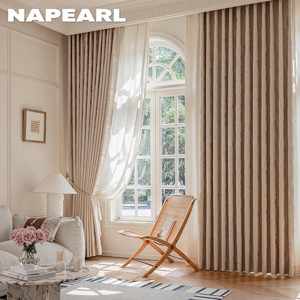 1PC NAPEARL European-style Luxury Blackout Curtain Thick Window Drapes for Bedroom Living Room Home Decor