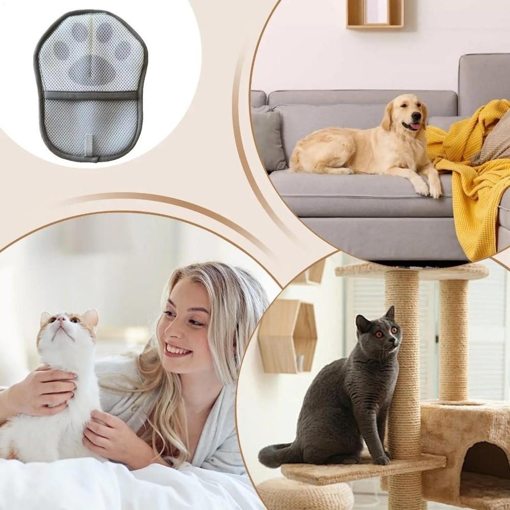 2Pcs Cat Paw Electrostatic Gloves Cute Pet Grooming Glove Cat Hair Cleaning Glove  Pet Accessories