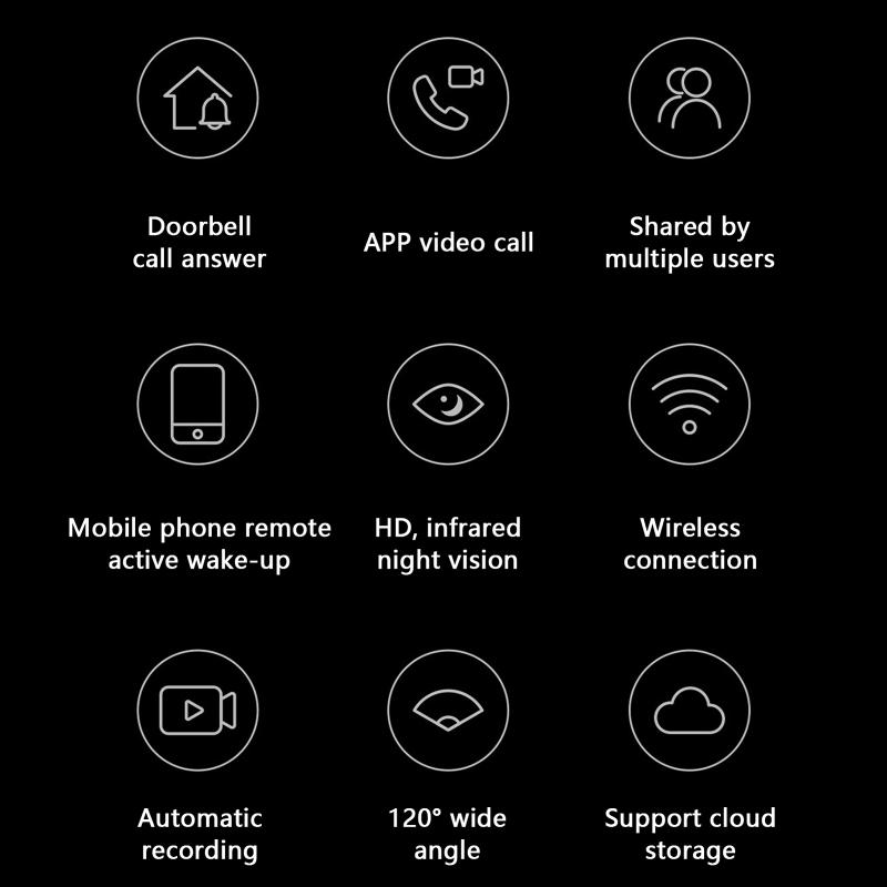 Smart trådløs mini videoringeklokke Variabel lyd Infrarød Hd Nattsyn Klart bildesikkerhet