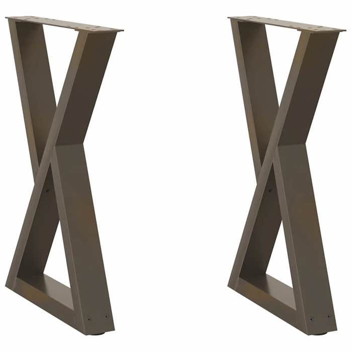 VidaXL Dining Table Legs 2 Pieces Natural Steel 50 X (72-73,3) Cm Steel 4012719