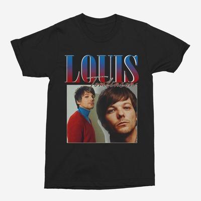 Louis Tomlinson One Direction Tričko Černé Podepsané Všechny Velikosti 1T07 Unisex Tričko