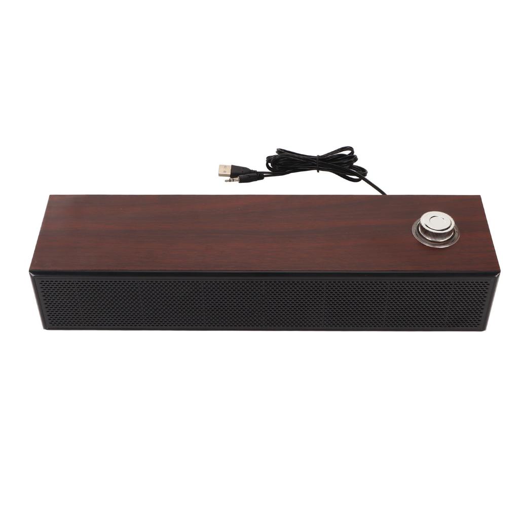Computer Speakers Multifunctional Stylish Vintage USB Power Supply HiFi Stereo Computer Soundbar for Desktop Laptop PC