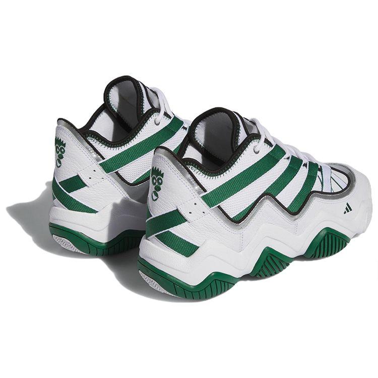 Adidas Originals Top Ten Leather Non-Slip Mid-Top Retro Basketball Shoes Unisex Sneakers White Green IF1066