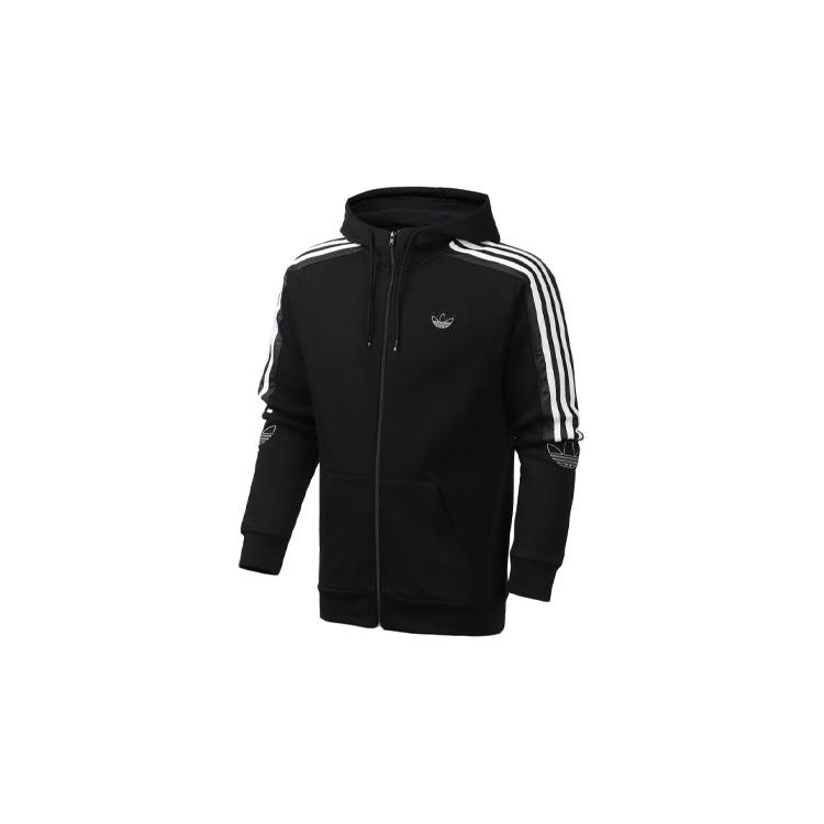 adidas originals logo Printing Casual Hooded Jacket Black Men s ED4695 S