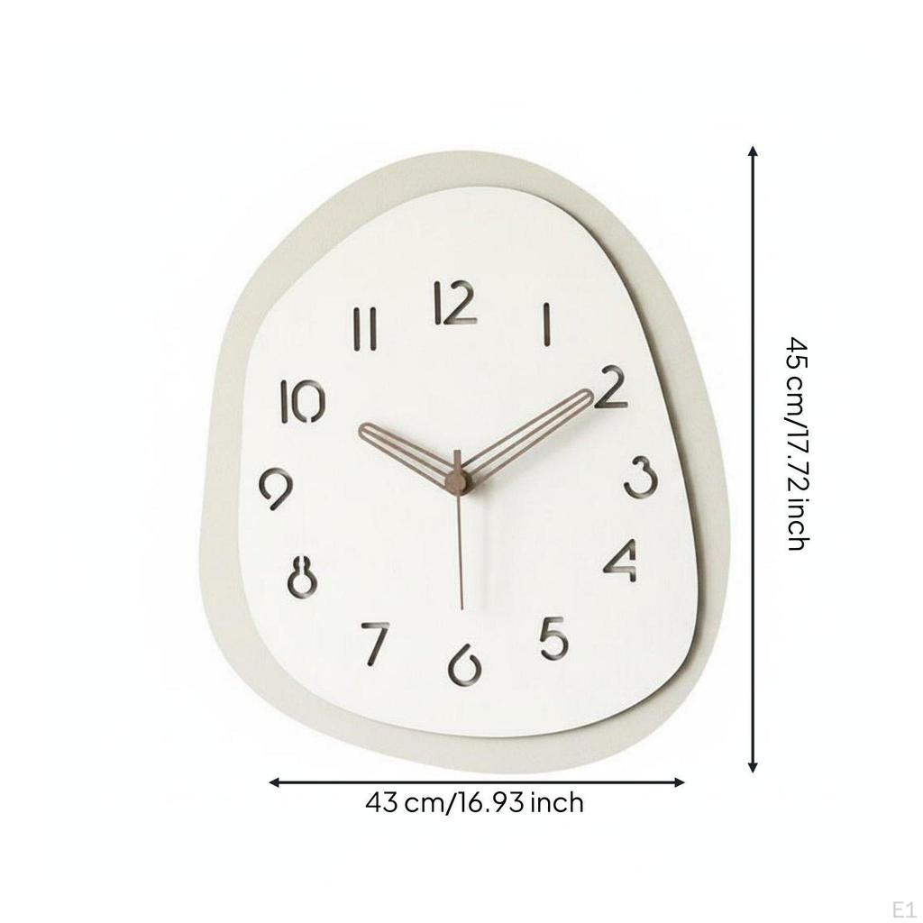 Silent Wall Clock Non Ticking Cream Decorative
