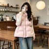 European winter new down cotton drawstring cotton vest women's medium and long warm waist slim vest jacket
