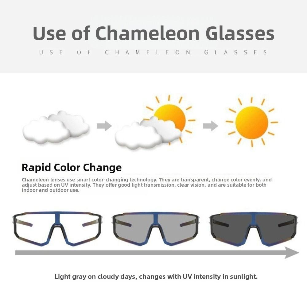 Clear Cycling Sunglasses Photochromic Windproof Glasses Outdoor Sport Goggle  Road Riding Bike