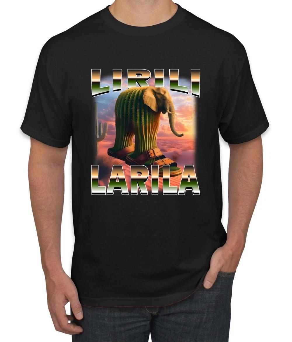 Lirili Larila Brainrot Funny Cactus Elephant in Sandals Men s T- Shirt S