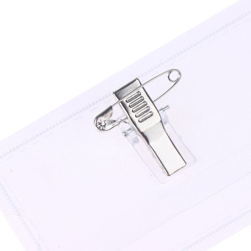 Transparent Chest Tag Id Holders Sleeve Office Staff Workers Work Card Cover Case Nurse Name Badges Holder With Brooch