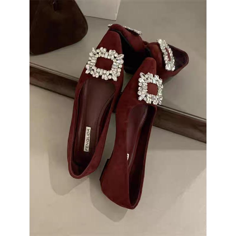 New Women's Casual Heels Square Toe Sexy Pump Chunky Sandals Basketball Platform Burgundy Straps Latest Retro Dress Work Shoes