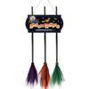 Hanging Broomstick Holiday Ornaments Halloween Broom Parking Sign with 3 Witch Brooms, Hocus Pocus Themed Wooden Sign, Yard And Porch