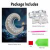 Glowing Pearl Crescent Moon and Lighthouse Diamond Painting Art Kit. DIY Gemstone Beading Craft Kit. Ocean Night Scenery Home Wall Decoration