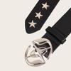 Vintage PU Belt for Women Star Buckle Belt 2000s Waistband Aesthetic Waist Belt for Teens Girl Jeans Shorts Dress Belt