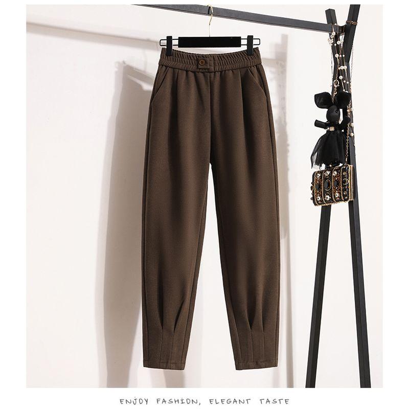 Amazon High Waist Woolen Pants Slim Looking Oversize Women's Clothing