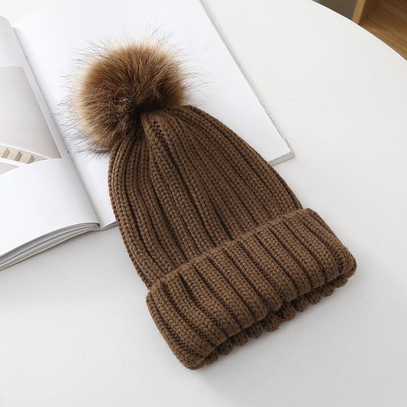 

Personalized Embroidery Name Autumn and Winter Hat Men s and Women s Wool Ball Hat Candy Color Children s Hat Pullover Hat Children 50-54cm