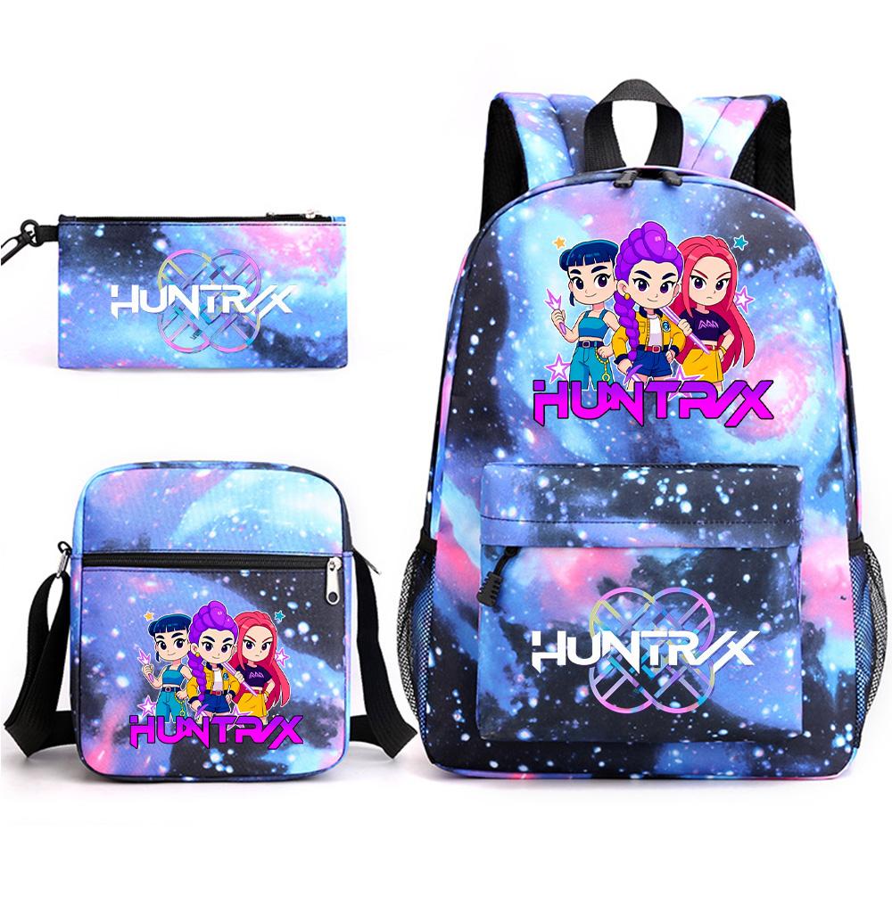 3Pcs/set Anime Cartoon Printed Large Capacity Bookbag Backpack with Shoulder Bag Pencil Case for Student Boy Girl Schoolbag
