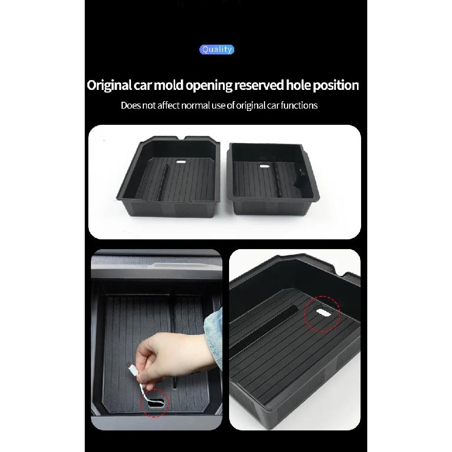 For Tesla Model Y Launch Juniper 2025+ Model 3 Highland 2024 Center Console Eyeglasses Case Armrest Storage Box Tray Upper&Lower