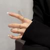 South Korea Dongdaemun Geometric Four-piece Ring Women's Cold Wind Temperament Slightly Inlaid Zircon Index Finger Ring Jewelry
