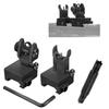 HWZ Tactical Low Fiber Optic Iron Combat Folding Fiber Optic Front and Rear Sight Set with Aiming Set Adjustment Tool (Black)