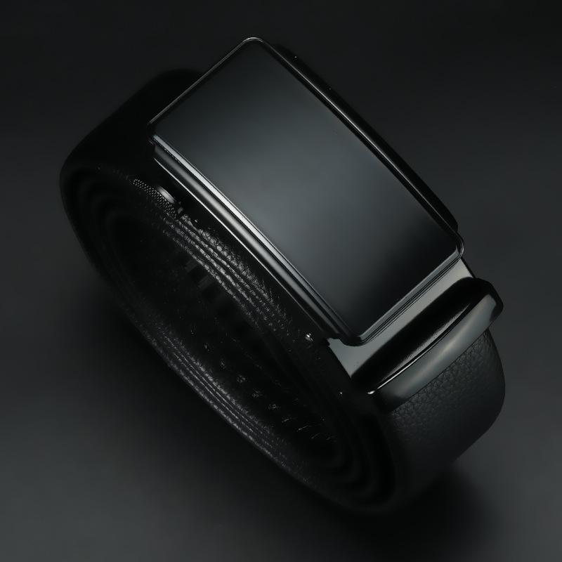 First Layer Cowhide Men's Belt New High End Business Automatic Buckle Cowhide Trousers Belt Middle Aged and Young Trousers Belt
