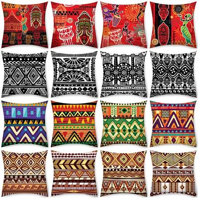 African Tribal Pattern Pillowcase Living Room Home Decor Throw Boho Stripe Cushion Cover