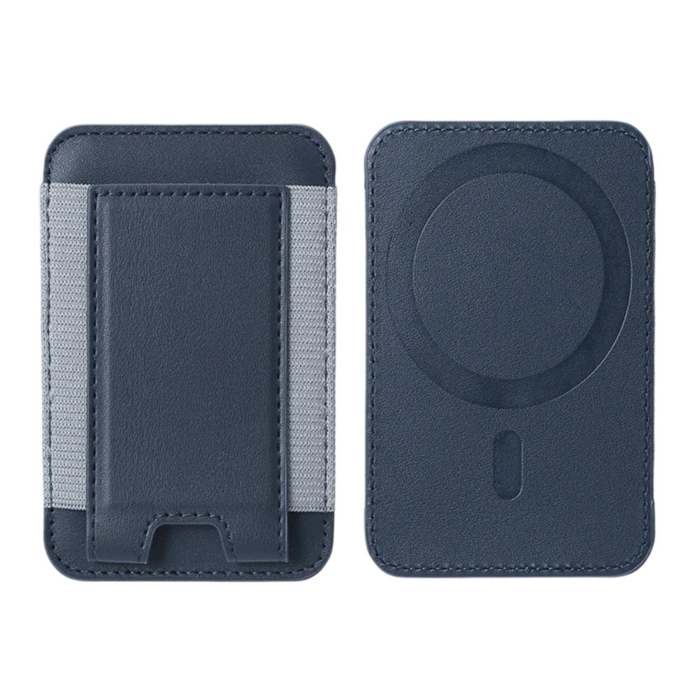Magnetic Card Holder Solid Color Convenient Cell Phone Cardholder PU Leather Phone Back Card Bag for Iphone 13 14 15 16 17 Pro