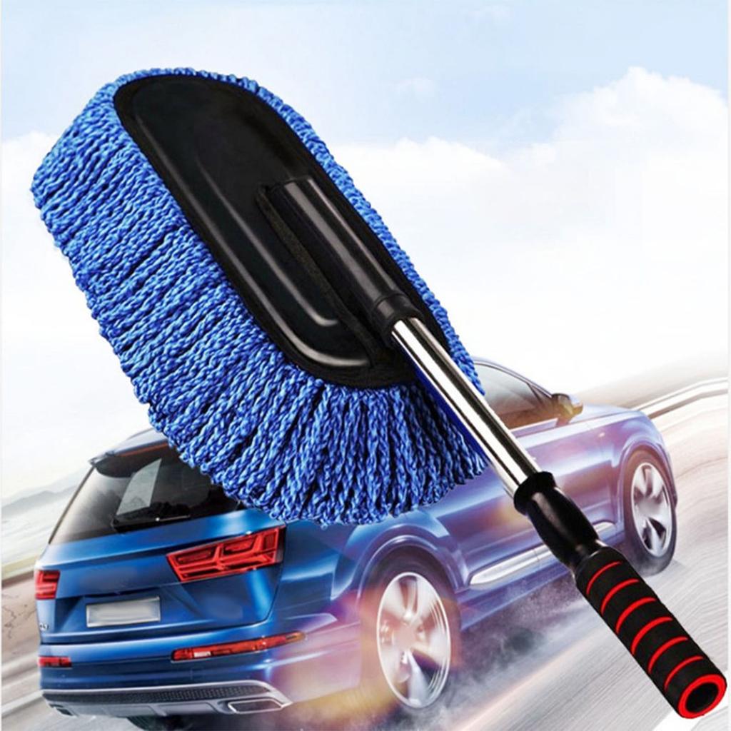 Car Wash Brush Extendable Long Handle Microfiber Car Washing Mop Multifunctional Dusting Cleaning Tool