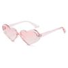 Nouvelles Lunettes de Soleil Bonbon en Forme de Cœur Féminines Punk Yeux de Chat Accessoires de Mode Monture Large Lunettes en Cristal Rose Étincelant