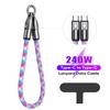 Phone Lanyard Charging Cable Type C To Type C 240W Smart Chip PD Charging Data Sync