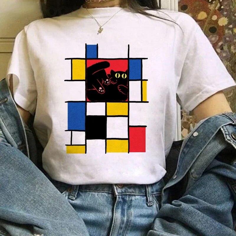 

Футболка WoUnisex Милая футболка с принтом динозавра Летняя одежда с короткими рукавами Веселая футболка с универсальным узором Модный топ WoUnisex. 4XL