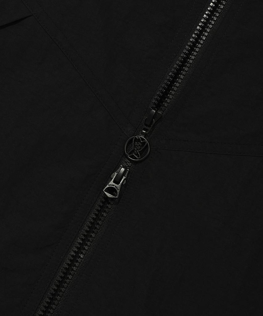 Wacky Willy Synthetic Fiber Hooded Windbreaker Black