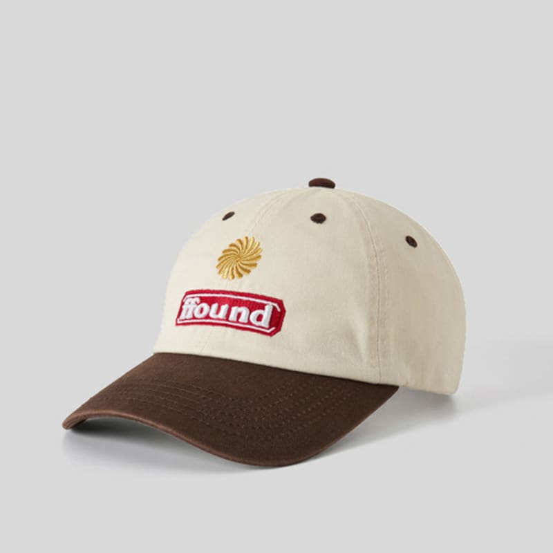 

human & cat FFOUND3 PEACH WASHED BALL CAP_BROWN/IVORY BROWN