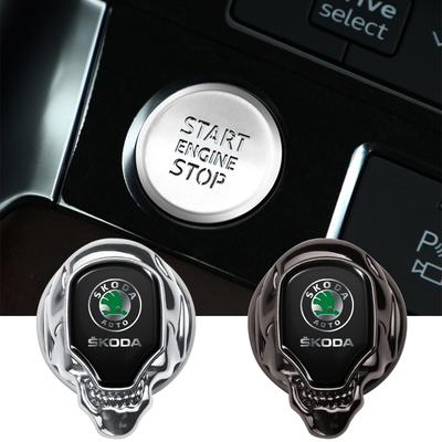 Car Metal One-button Start Button Protective Cove Decoration For Kodiaq Octavia Fabia Karoq Enyaq Kamiq Superb Scala Rapid