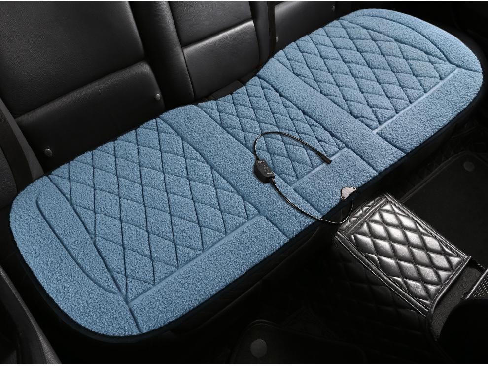 Artificial Wool Car Heating Seat Cushion 45°C-65°C Adjustable Temperature Universal Winter Car Seat Cushion 12V 24V Optional