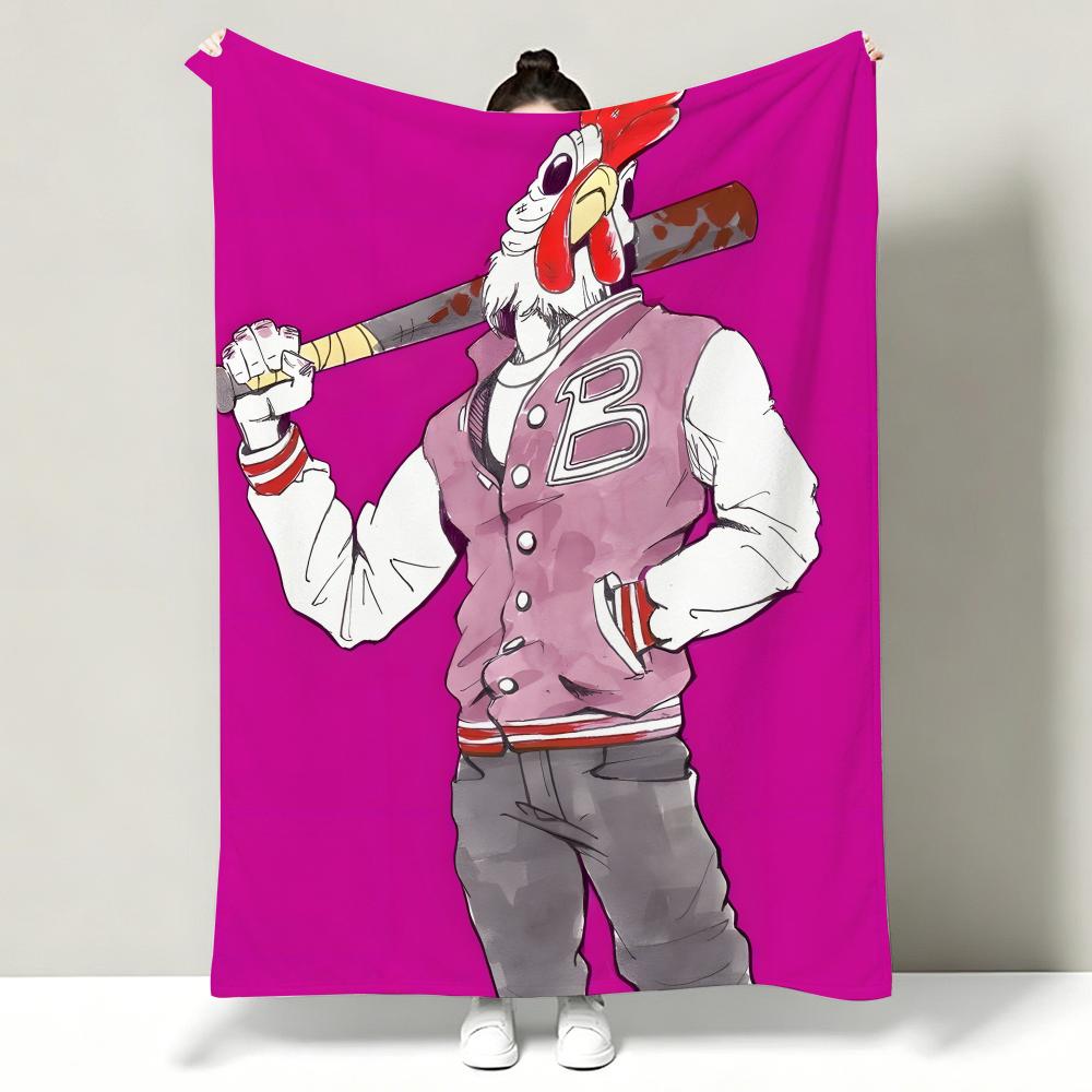 Game HHotline MMiami Throw Soft Warm Flannel Throw Blanket Multiuse for Sofa Bed Office Nap