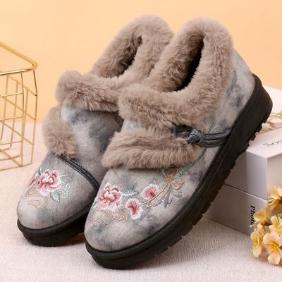 Alte Nordstoffschuhe Kinder Winter neue ethnische Stil Satin warm Mutterschuhe ausländischer Stil Stickerei Außenhaar Schuhe