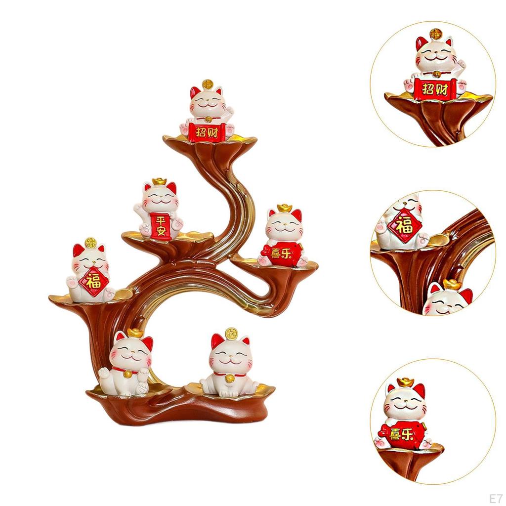 Posągi, Rzeźby Kotów z Żywicy, Szczęśliwe Ozdoby i Dekoracje Feng Shui Polecane do Sklepu