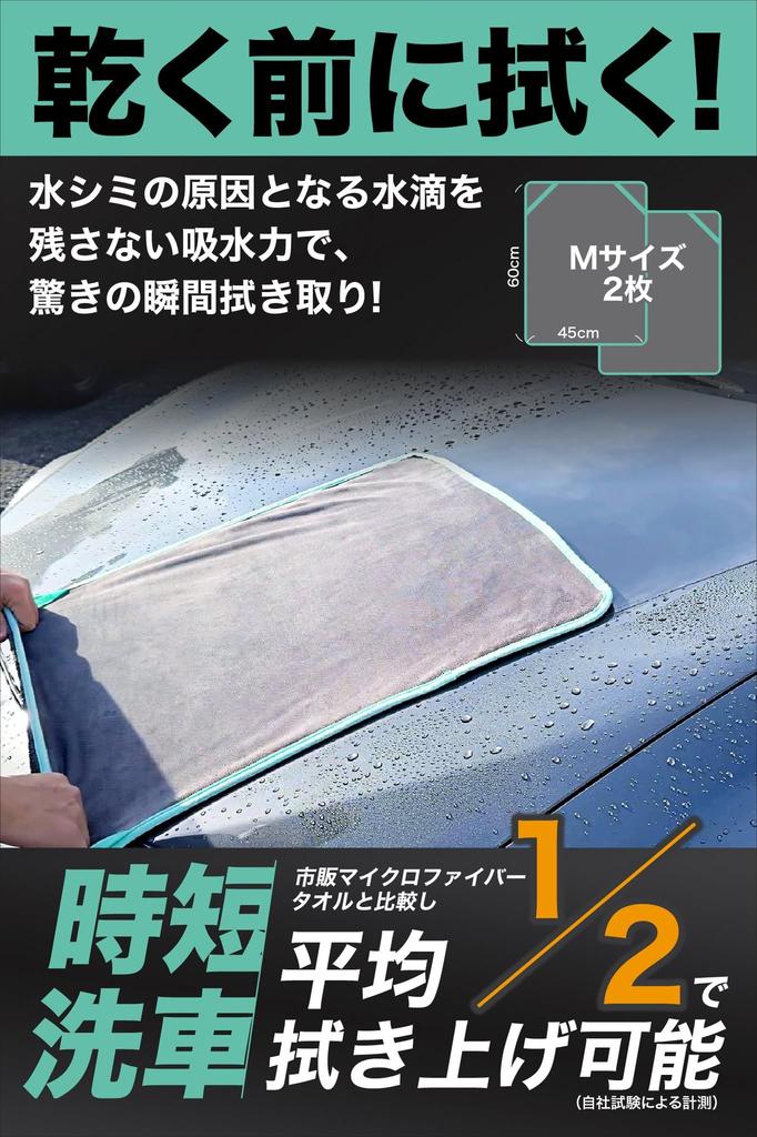 Absorbency RechargePlus Car Wash Super Extra Thick Microfiber Medium Size x Set of 2 [Third-Party Tested] Towel, Absorbent, 800GSM, Cloth,