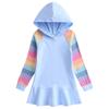 Spring Autumn Lotus Leaf Edge Cartoon Rainbow Girls' Dress Cotton Children's Long Sleeve Hoodie Hundred Fold Princess Dress