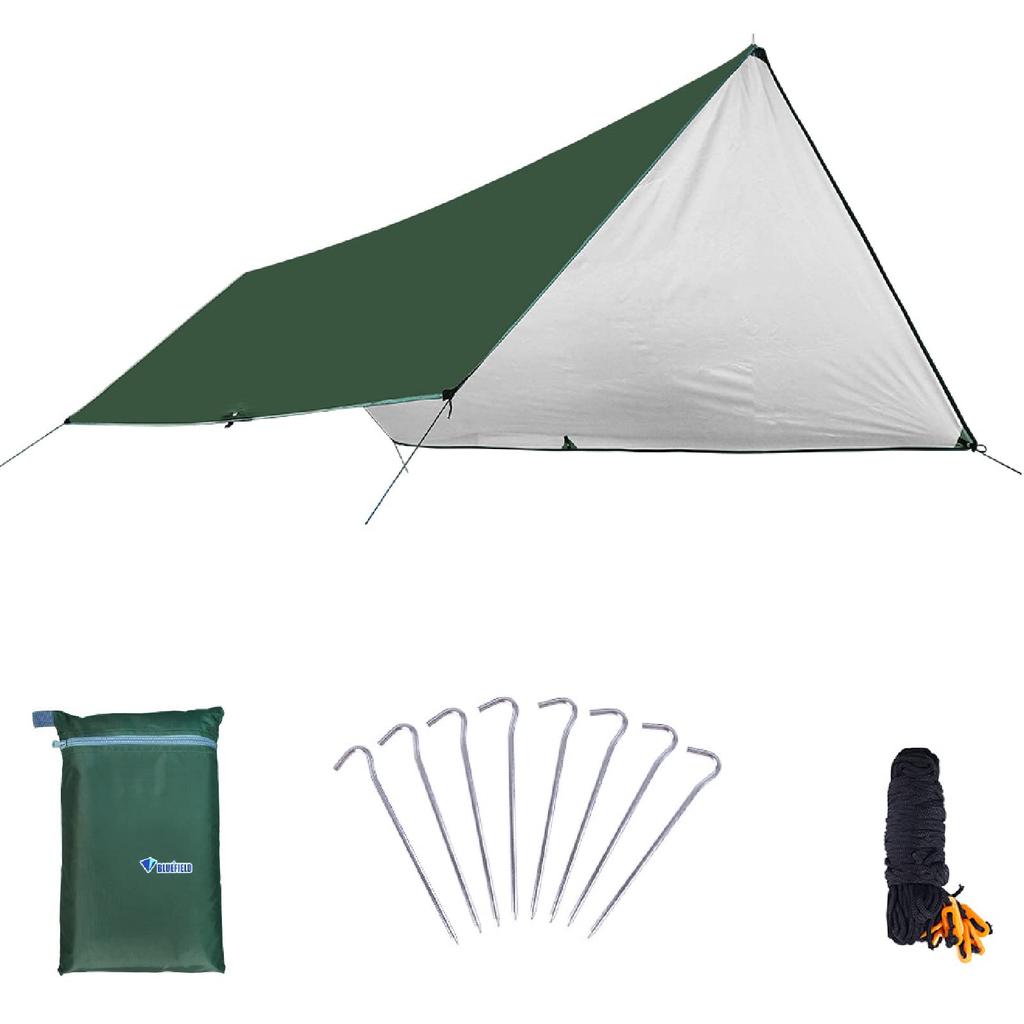 YAPJEB Waterproof Camping UV 2000mm Water Pressure Sun Heat Light UV Compact Sun Sports Outdoor Includes Storage Bag x Tarp, Tarp, Tent, Awning,