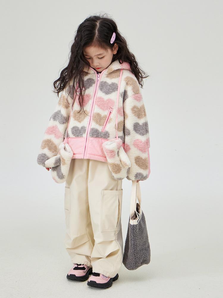 2024 Girls' Winter Plush Coat: Warm, Thickened Fleece Cotton Jacket for Children