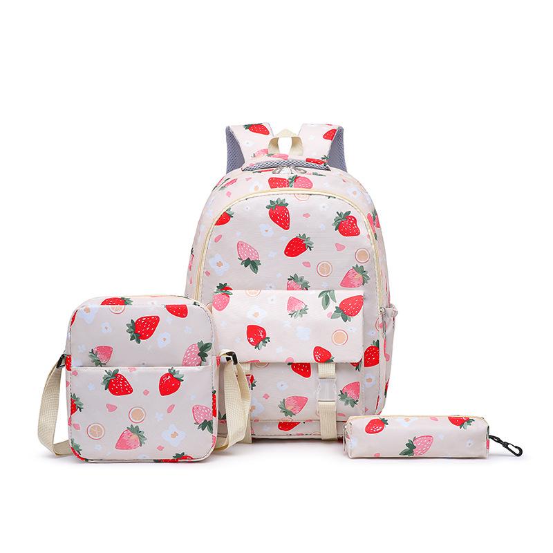 

New girl sweet and cute strawberry backpack junior high school female student schoolbag small fresh printing casual backpack