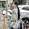 Women's Long Sleeved Shirts Contrast Color Graffiti Printing Versatile Blouses Loose Casual Summer Ladies Jacket