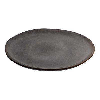 Selma Ceramic Dinner Plate Set of 4 Grey, Brown.