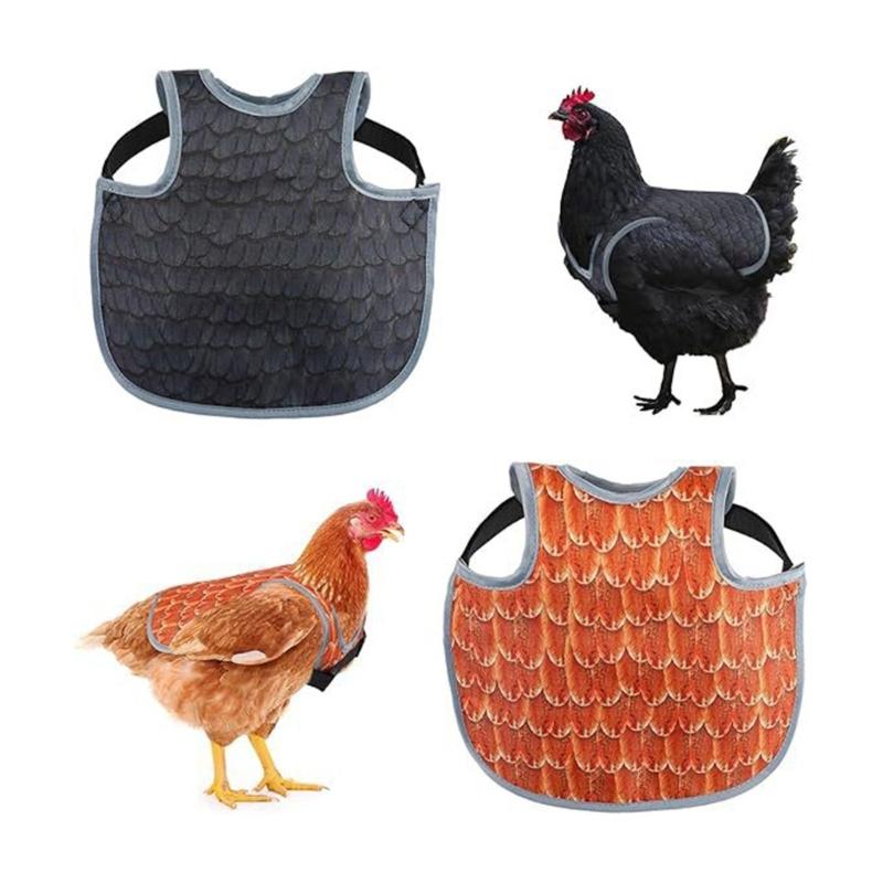 

2PCS Bird Safety Gear Prevent Pecking Design Chicken Back Protectors for Farm Use оранжевый/чёрный
